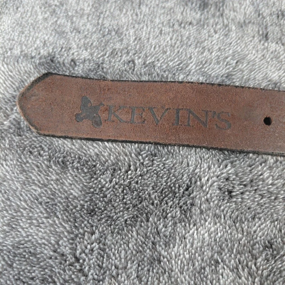 Kevin's Catalog Mens Brown Leather Shotgun Shell Belt 12 GA Brass Concho Size 42